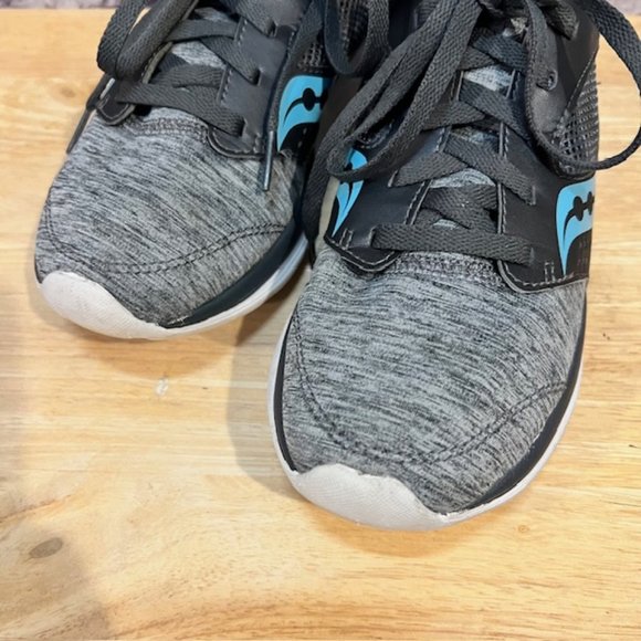 Saucony Gray & Black Heathered Lace Up Sneakers Size 7 - Picture 6 of 8
